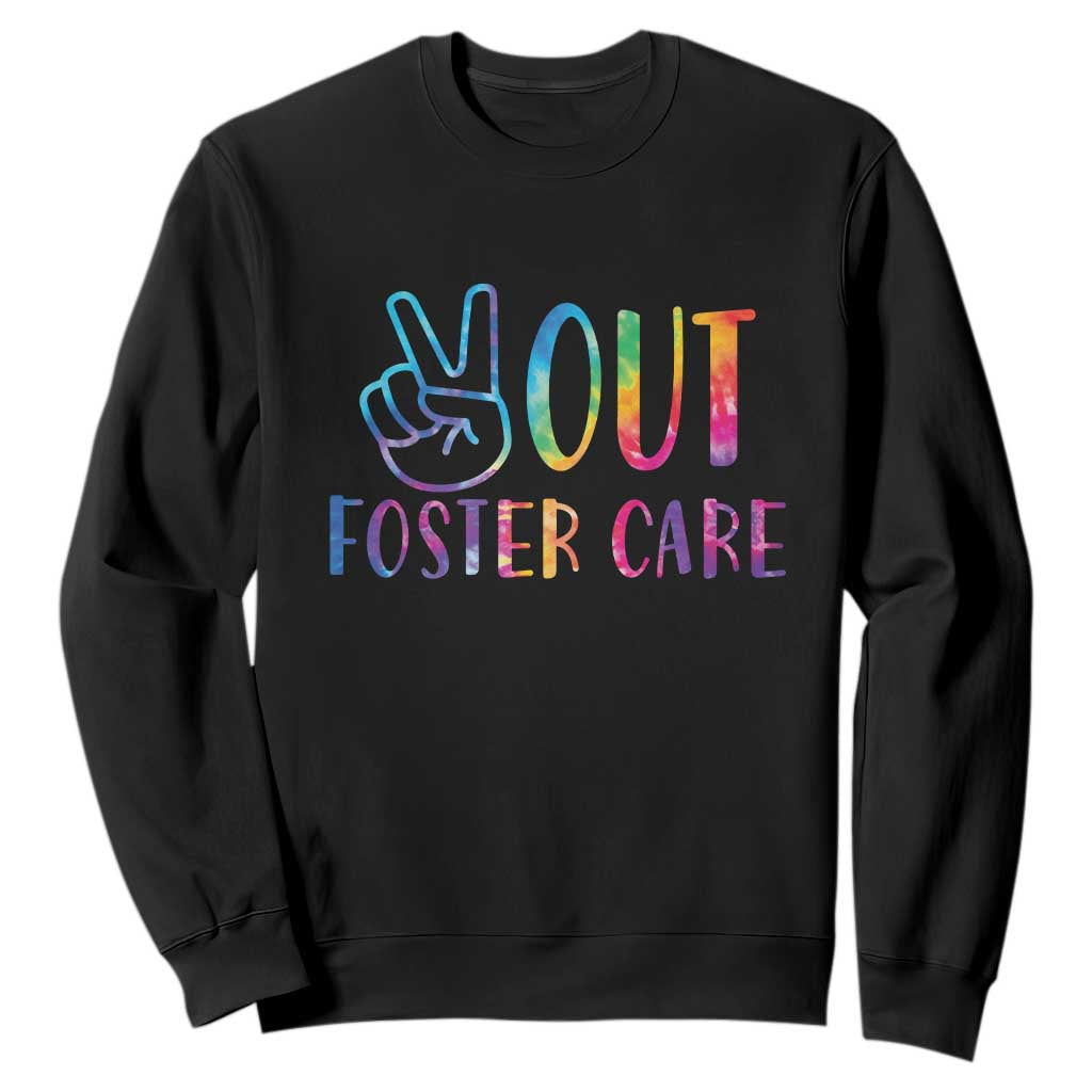 Adoption Foster Parents Sweatshirt Peace Out Foster Care TS11 Black Print Your Wear