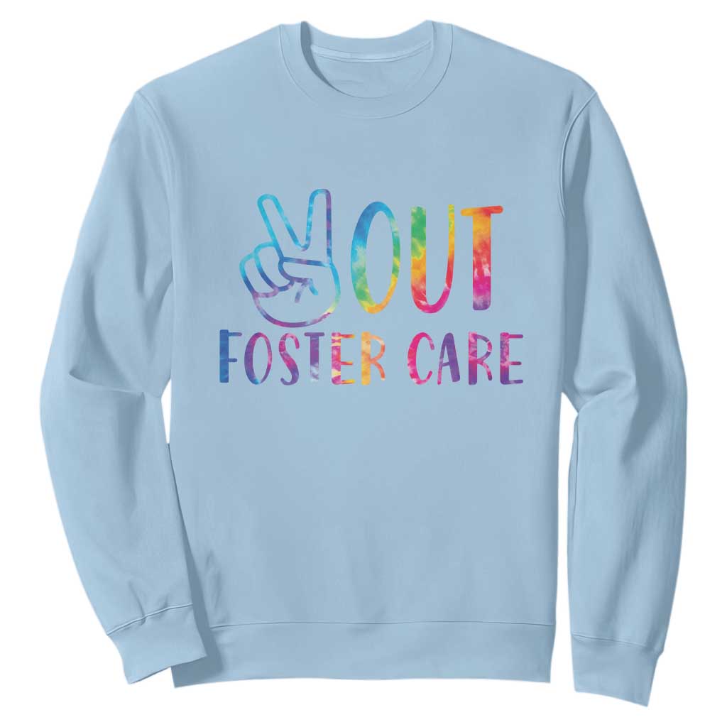 Adoption Foster Parents Sweatshirt Peace Out Foster Care TS11 Light Blue Print Your Wear