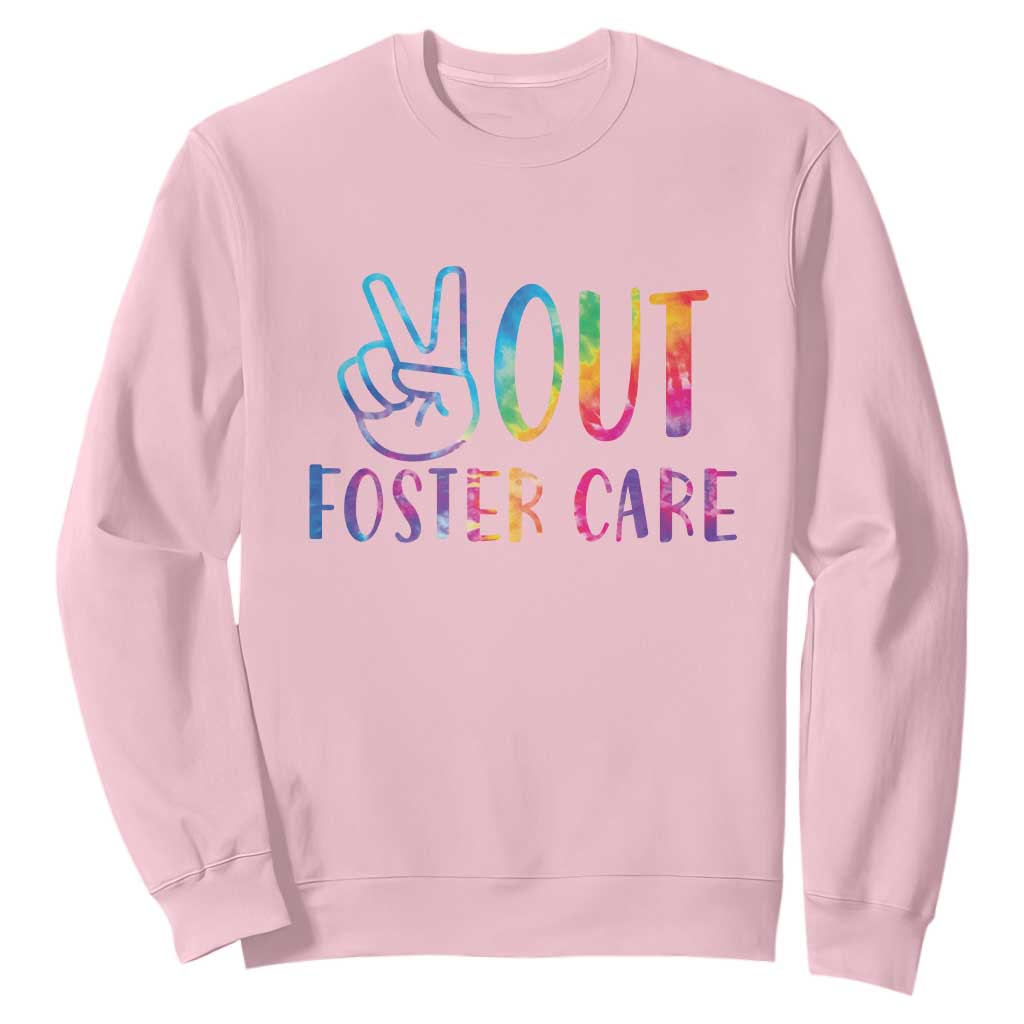 Adoption Foster Parents Sweatshirt Peace Out Foster Care TS11 Light Pink Print Your Wear