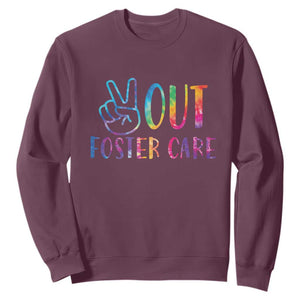 Adoption Foster Parents Sweatshirt Peace Out Foster Care TS11 Maroon Print Your Wear