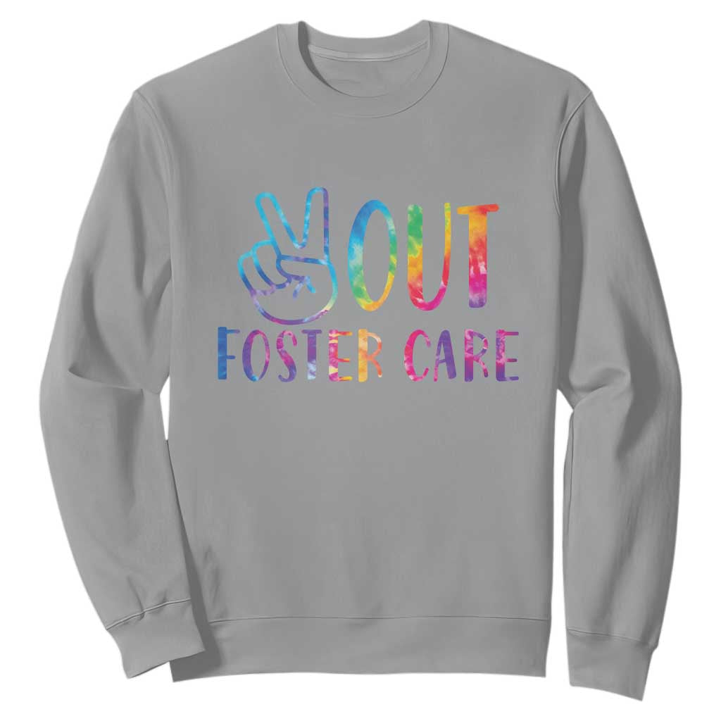 Adoption Foster Parents Sweatshirt Peace Out Foster Care TS11 Sport Gray Print Your Wear