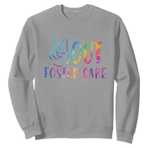 Adoption Foster Parents Sweatshirt Peace Out Foster Care TS11 Sport Gray Print Your Wear