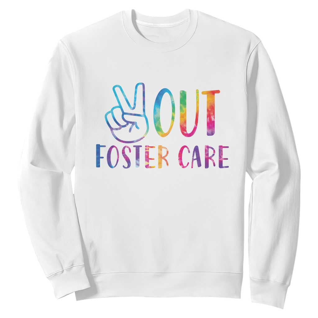 Adoption Foster Parents Sweatshirt Peace Out Foster Care TS11 White Print Your Wear