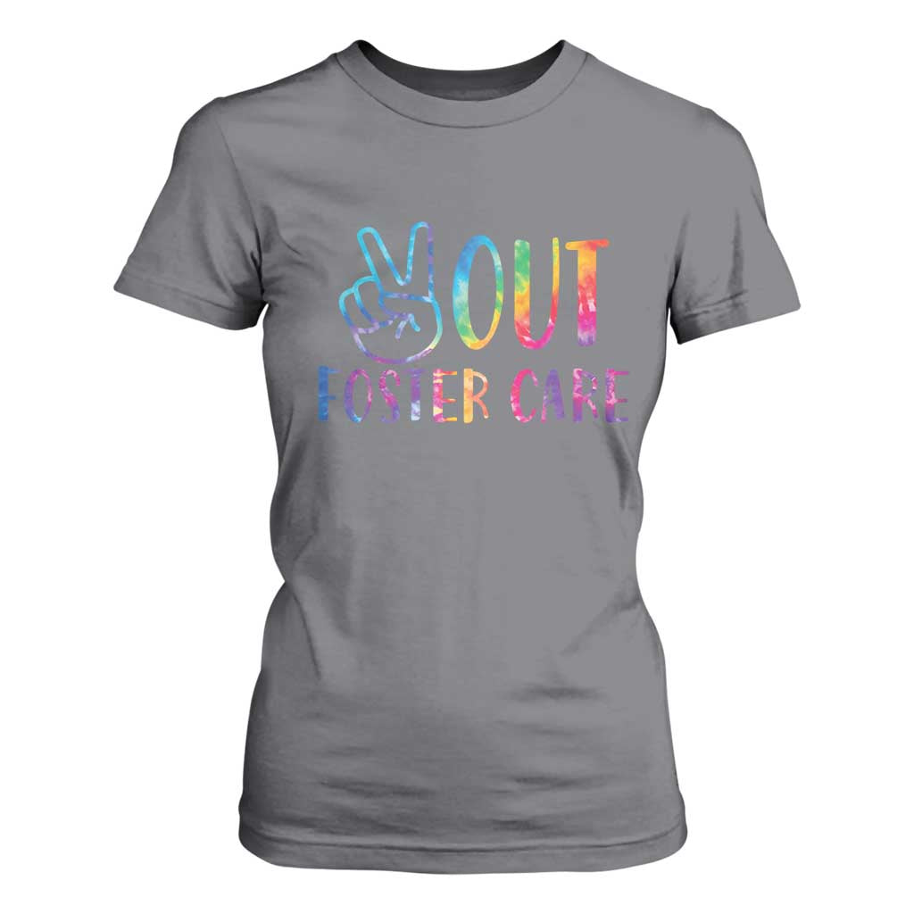 Adoption Foster Parents T Shirt For Women Peace Out Foster Care TS11 Charcoal Print Your Wear