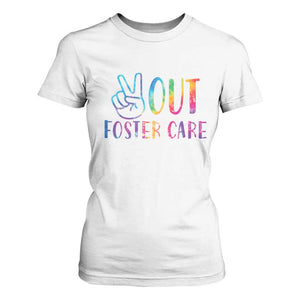 Adoption Foster Parents T Shirt For Women Peace Out Foster Care TS11 White Print Your Wear