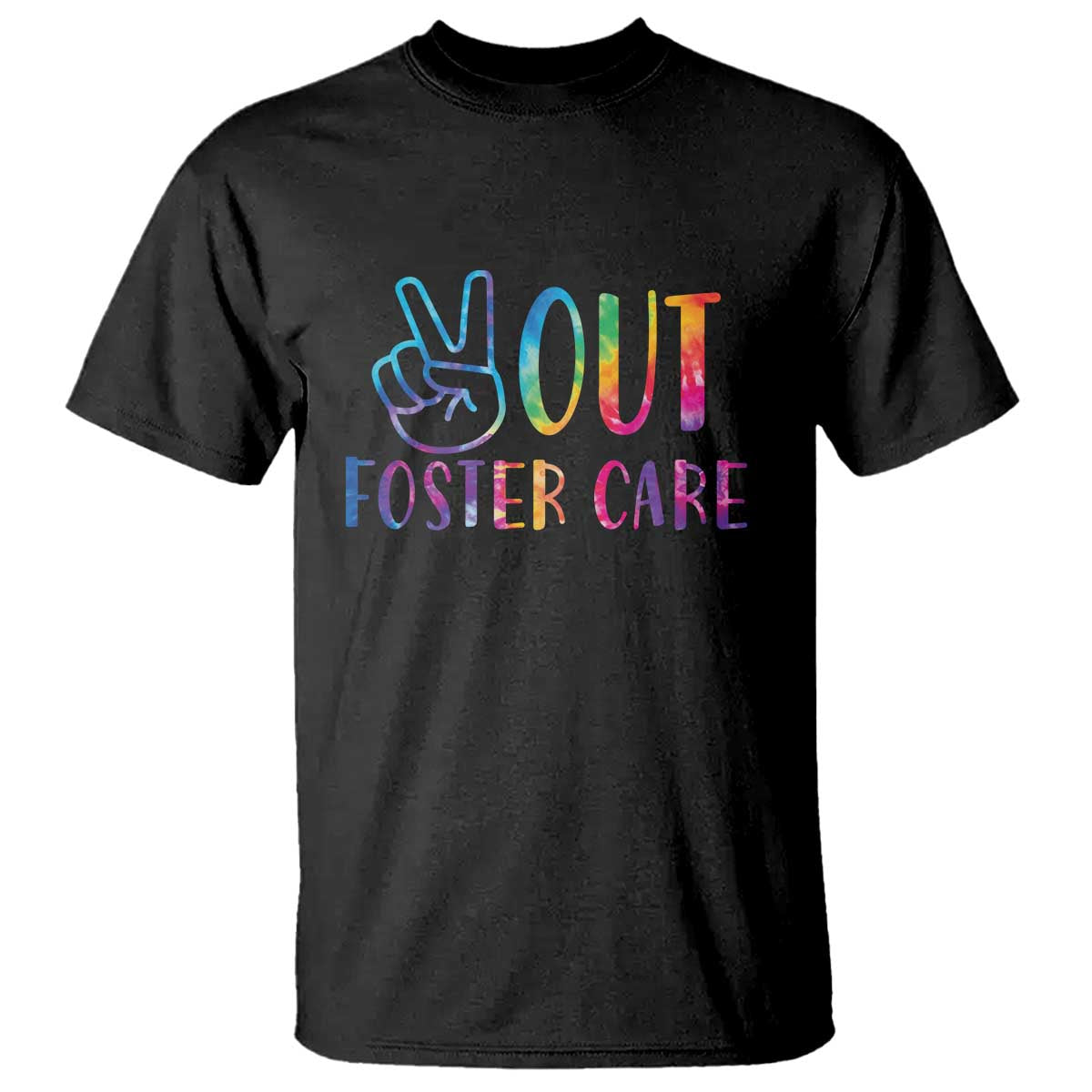 Adoption Foster Parents T Shirt Peace Out Foster Care TS11 Black Print Your Wear