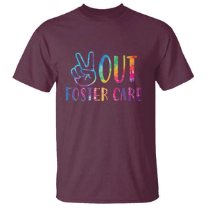 Adoption Foster Parents T Shirt Peace Out Foster Care TS11 Maroon Print Your Wear