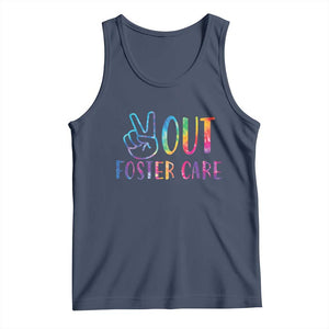 Adoption Foster Parents Tank Top Peace Out Foster Care TS11 Navy Print Your Wear
