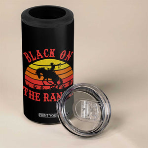 African American Black Cowboy 4 in 1 Can Cooler Tumbler Black On The Range Rodeo TS11 Print Your Wear