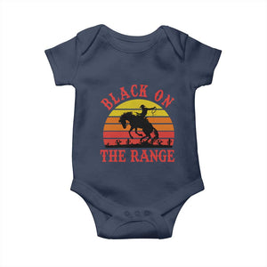 African American Black Cowboy Baby Onesie Black On The Range Rodeo TS11 Navy Print Your Wear