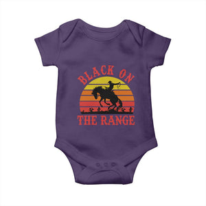 African American Black Cowboy Baby Onesie Black On The Range Rodeo TS11 Purple Print Your Wear