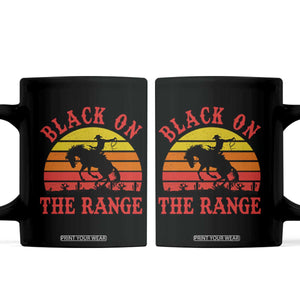 African American Black Cowboy Coffee Mug Black On The Range Rodeo TS11 Black Print Your Wear