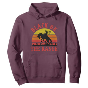 African American Black Cowboy Hoodie Black On The Range Rodeo TS11 Maroon Print Your Wear