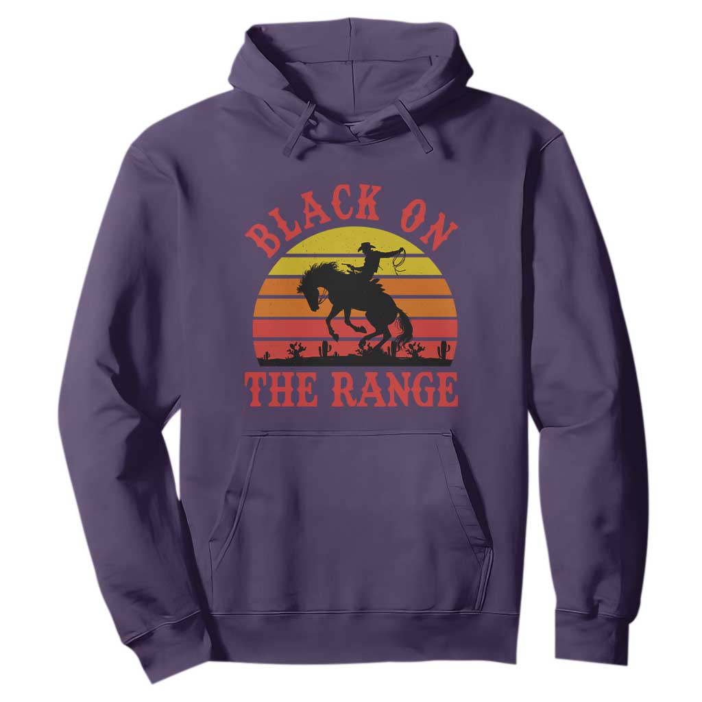 African American Black Cowboy Hoodie Black On The Range Rodeo TS11 Purple Print Your Wear