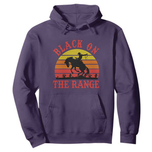 African American Black Cowboy Hoodie Black On The Range Rodeo TS11 Purple Print Your Wear