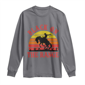 African American Black Cowboy Long Sleeve Shirt Black On The Range Rodeo TS11 Charcoal Print Your Wear
