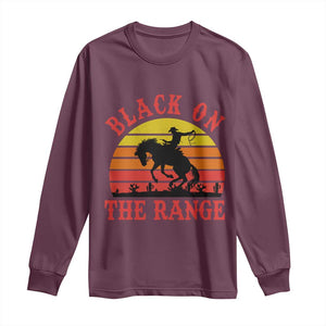 African American Black Cowboy Long Sleeve Shirt Black On The Range Rodeo TS11 Maroon Print Your Wear
