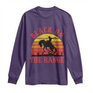 African American Black Cowboy Long Sleeve Shirt Black On The Range Rodeo TS11 Purple Print Your Wear