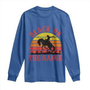 African American Black Cowboy Long Sleeve Shirt Black On The Range Rodeo TS11 Royal Blue Print Your Wear