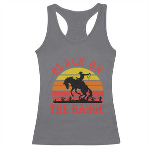 African American Black Cowboy Racerback Tank Top Black On The Range Rodeo TS11 Charcoal Print Your Wear