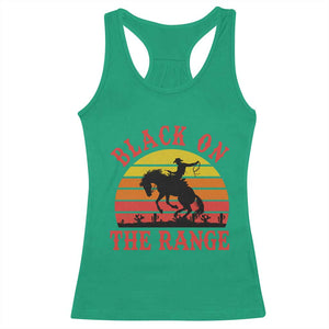 African American Black Cowboy Racerback Tank Top Black On The Range Rodeo TS11 Irish Green Print Your Wear