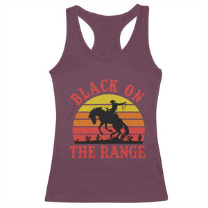 African American Black Cowboy Racerback Tank Top Black On The Range Rodeo TS11 Maroon Print Your Wear