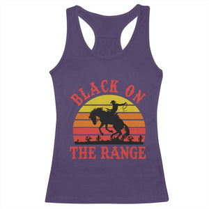 African American Black Cowboy Racerback Tank Top Black On The Range Rodeo TS11 Purple Print Your Wear