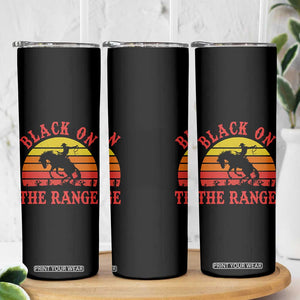 African American Black Cowboy Skinny Tumbler Black On The Range Rodeo TS11 Print Your Wear