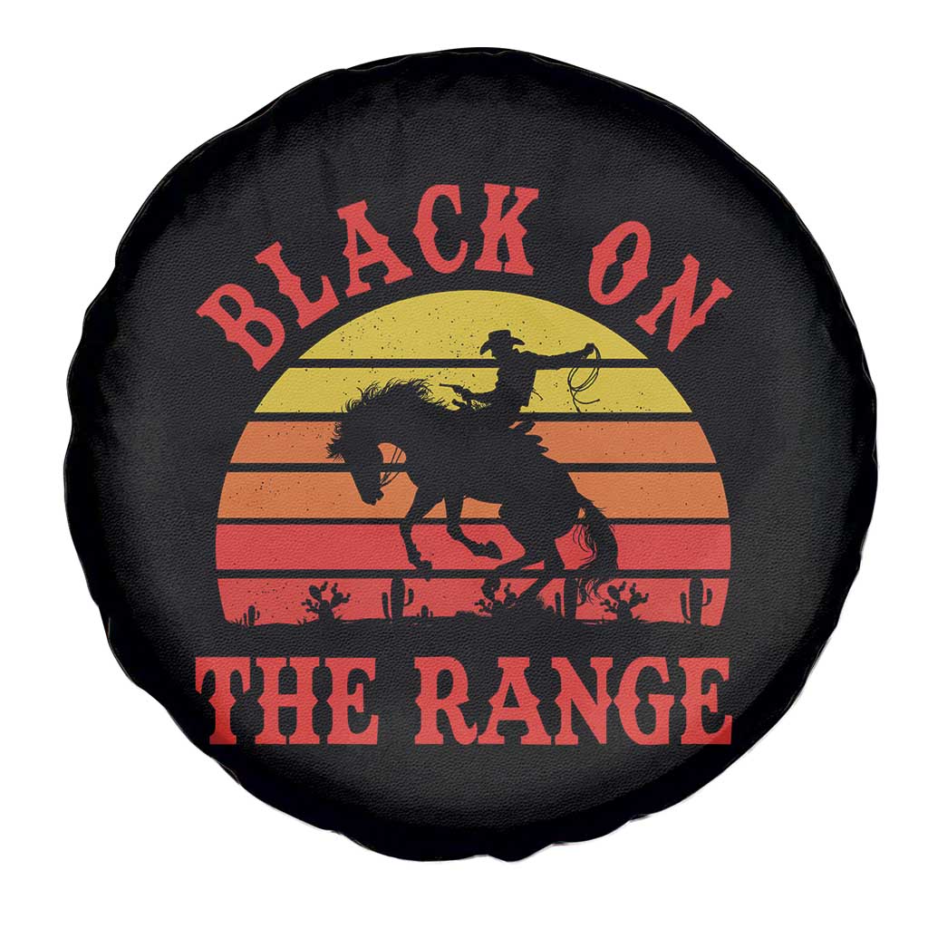 African American Black Cowboy Spare Tire Cover Black On The Range Rodeo TS11 Print Your Wear