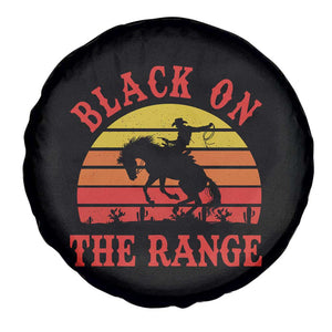 African American Black Cowboy Spare Tire Cover Black On The Range Rodeo TS11 Print Your Wear