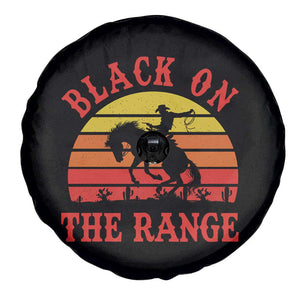African American Black Cowboy Spare Tire Cover Black On The Range Rodeo TS11 Print Your Wear