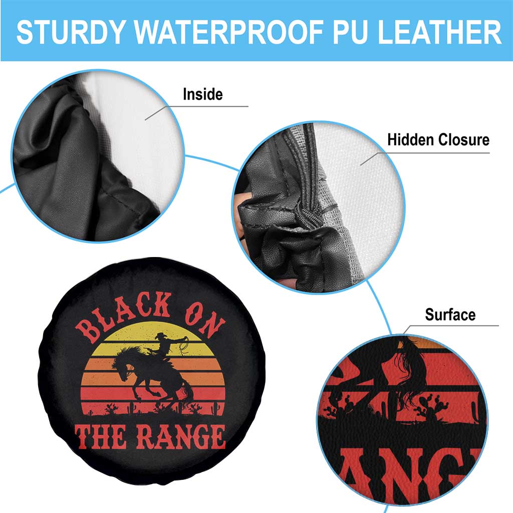 African American Black Cowboy Spare Tire Cover Black On The Range Rodeo TS11 Print Your Wear