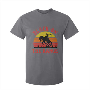African American Black Cowboy T Shirt For Kid Black On The Range Rodeo TS11 Charcoal Print Your Wear