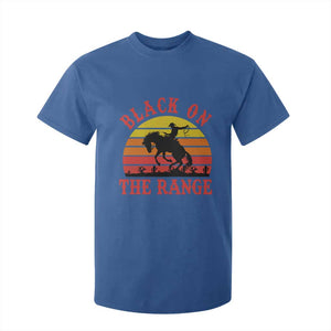 African American Black Cowboy T Shirt For Kid Black On The Range Rodeo TS11 Royal Blue Print Your Wear