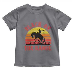 African American Black Cowboy Toddler T Shirt Black On The Range Rodeo TS11 Charcoal Print Your Wear