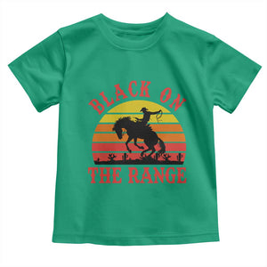 African American Black Cowboy Toddler T Shirt Black On The Range Rodeo TS11 Irish Green Print Your Wear