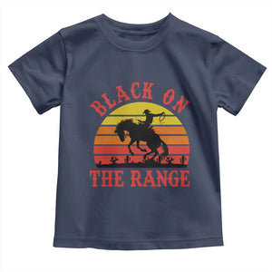 African American Black Cowboy Toddler T Shirt Black On The Range Rodeo TS11 Navy Print Your Wear