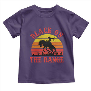 African American Black Cowboy Toddler T Shirt Black On The Range Rodeo TS11 Purple Print Your Wear
