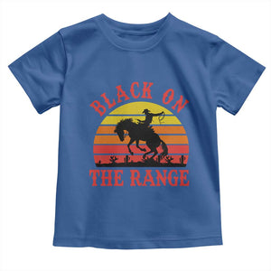 African American Black Cowboy Toddler T Shirt Black On The Range Rodeo TS11 Royal Blue Print Your Wear