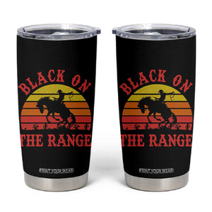 African American Black Cowboy Tumbler Cup Black On The Range Rodeo TS11 Black Print Your Wear