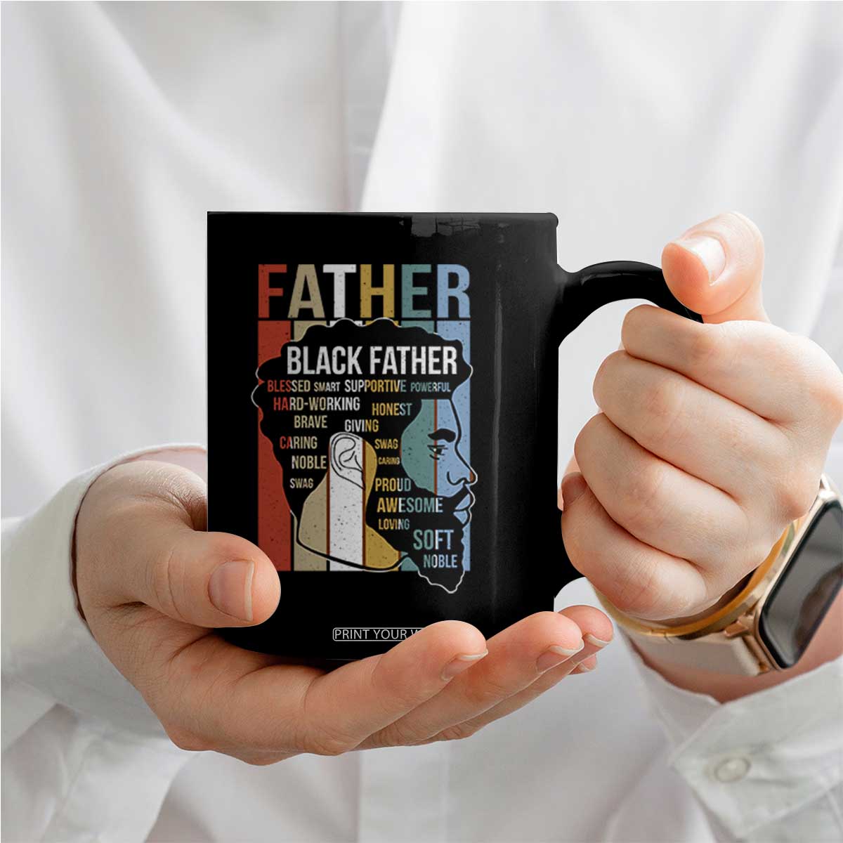 African American Black Father Coffee Mug Fathers Day Juneteenth TS11 Print Your Wear