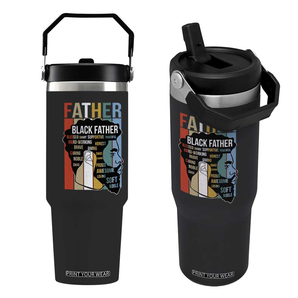 African American Black Father Flip Straw Tumbler Fathers Day Juneteenth TS11 One Size: 30 oz Black Print Your Wear
