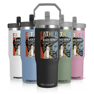 African American Black Father Flip Straw Tumbler Fathers Day Juneteenth TS11 Print Your Wear