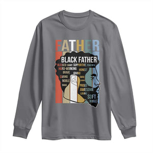 African American Black Father Long Sleeve Shirt Fathers Day Juneteenth TS11 Charcoal Print Your Wear