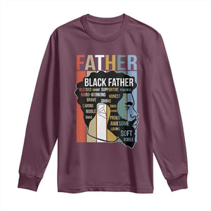 African American Black Father Long Sleeve Shirt Fathers Day Juneteenth TS11 Maroon Print Your Wear