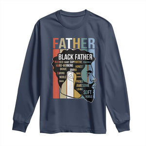 African American Black Father Long Sleeve Shirt Fathers Day Juneteenth TS11 Navy Print Your Wear