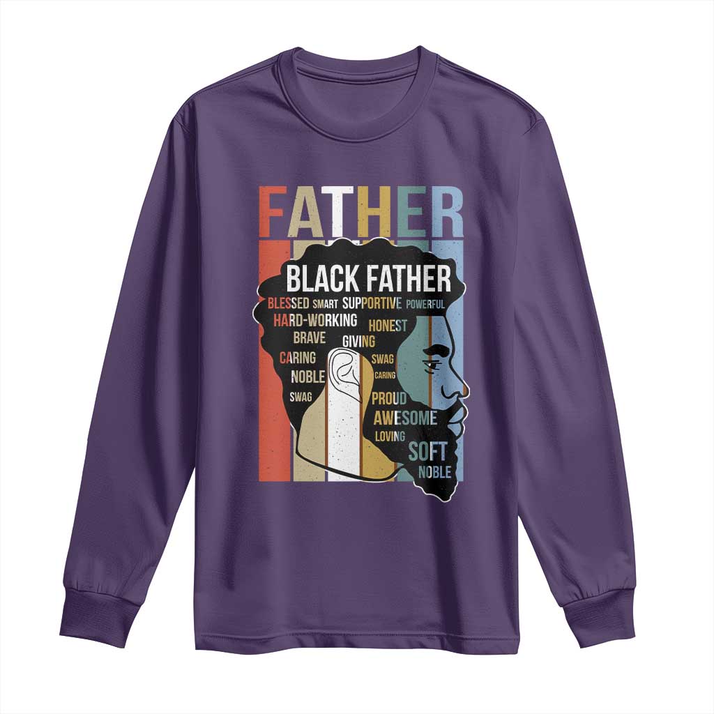 African American Black Father Long Sleeve Shirt Fathers Day Juneteenth TS11 Purple Print Your Wear