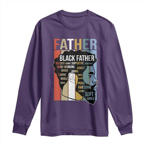 African American Black Father Long Sleeve Shirt Fathers Day Juneteenth TS11 Purple Print Your Wear