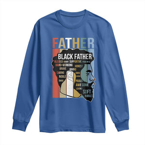 African American Black Father Long Sleeve Shirt Fathers Day Juneteenth TS11 Royal Blue Print Your Wear