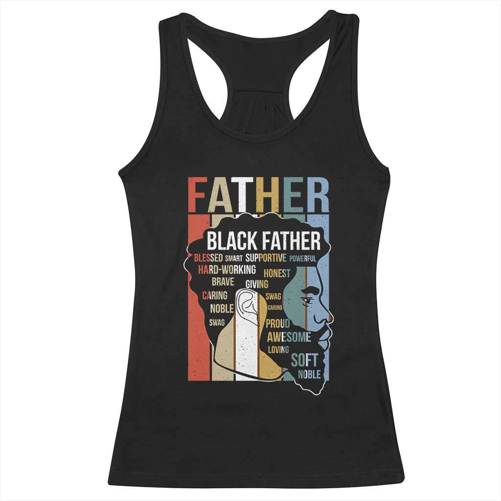African American Black Father Racerback Tank Top Fathers Day Juneteenth TS11 Black Print Your Wear